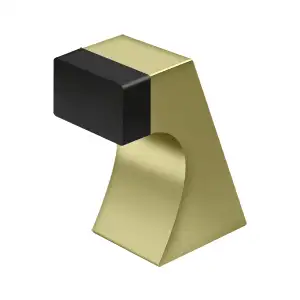 Large Solid Brass Contemporary Floor Door Bumper by Deltana