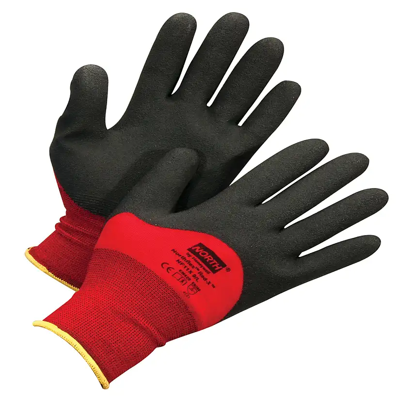 PIP Size 9 Large NorthFlex Red X NF11X 15 Gauge PVC 3/4 Coated Work Gloves With Nylon Liner And Knit Wrist Cuff