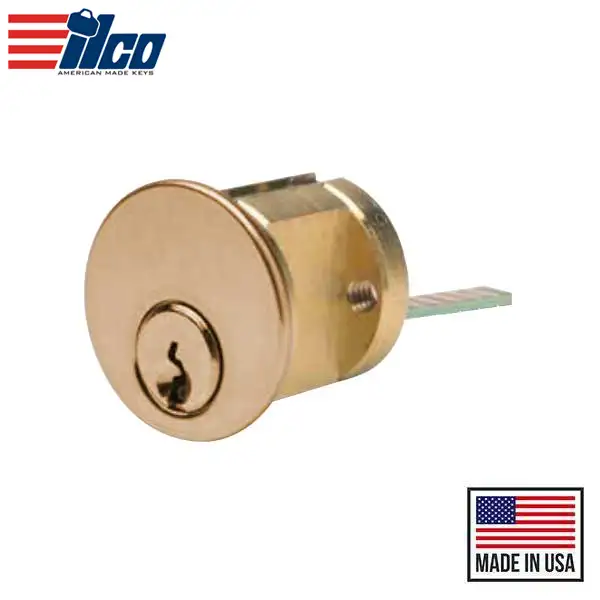 Ilco - 7075 - RIM Cylinder - 5 Pin - 1 1/8" - Schlage - KD - 03 - Bright Brass - Grade 1