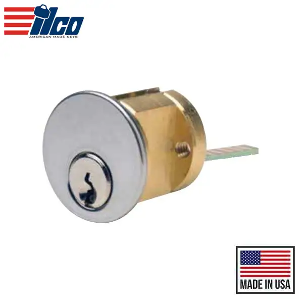 Ilco - 7075 - RIM Cylinder - 5 Pin - 1 1/8" - Schlage C - KA - 26D - Satin Chrome - Grade 1