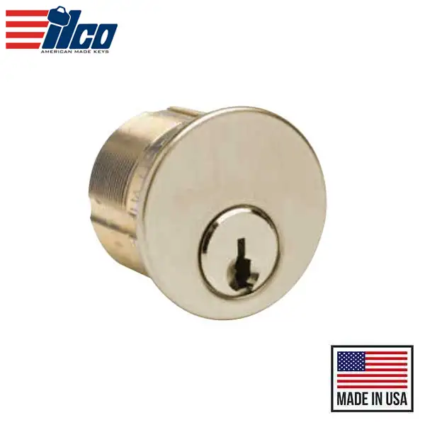 Ilco - 7205 - Mortise Cylinder - 5 Pin - 1 1/4" - Schlage C - Standard Cam - KD - 03 - Bright Brass - Grade 1