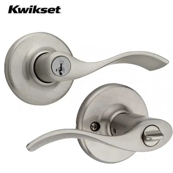Kwikset - 405BL - Balboa Lever Set - Round Rose - Satin Nickel - Entrance - SmartKey Technology - Grade 3