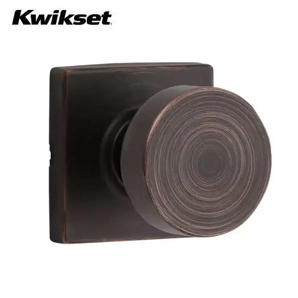 Kwikset - 720PSK - Pismo Knob Set  - Square Rose - 11P - Venetian Bronze - Passage - Grade 3