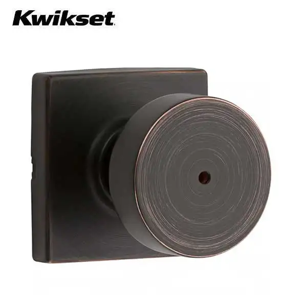 Kwikset -730PSK - Pismo Knob Set - Square Rose - 11P - Venetian Bronze - Privacy