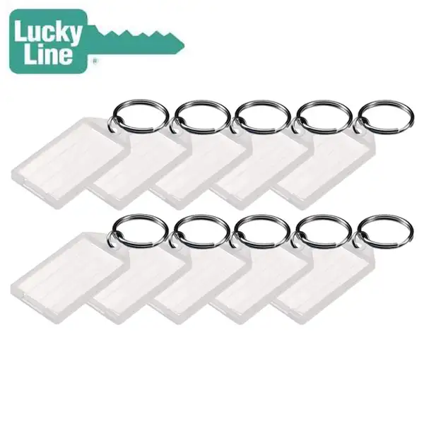 LuckyLine - 10410 - Key Tag with Split Ring - Clear - 50 Pack