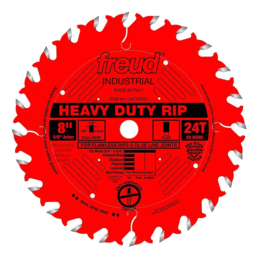 Freud 8" x 24T Heavy Duty Rip Blade