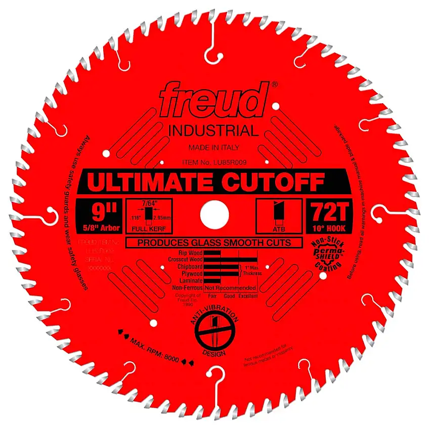 Freud 9" x 72T Ultimate Cut-Off Blade
