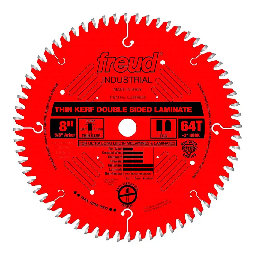 Freud 8" x 64T Thin Kerf Double Sided Laminate/Melamine Blade