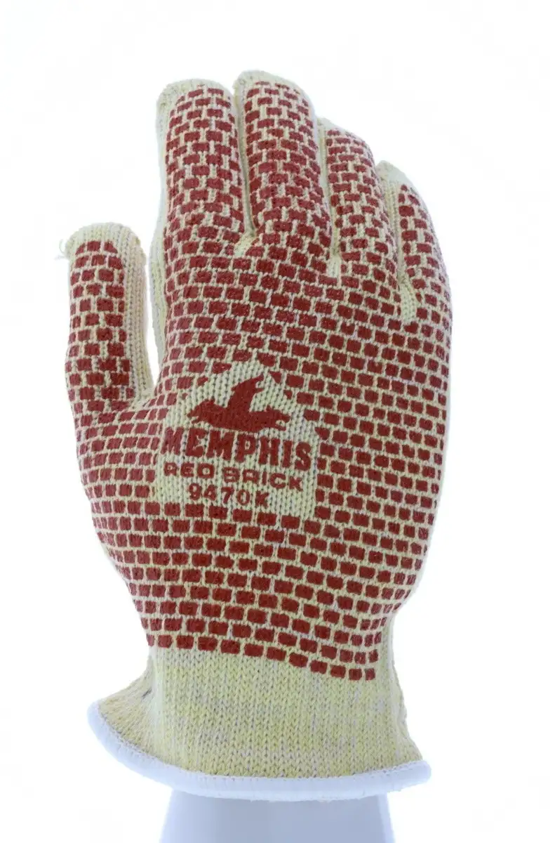 Memphis Glove Cut Pro® Large Red Kevlar®/Cotton/Nitrile Heat Resistant Gloves With Knit Wrist Cuff  And Straight Thumb And 2-Sided Nitrile Blocks