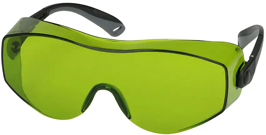 Protective Industrial Products OverSite Black Safety Glasses With Green And Anti-Scratch/Anti-Fog/IR Filter Lens