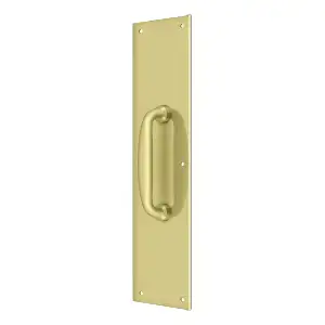 Brass Push Plate with Handle by Deltana