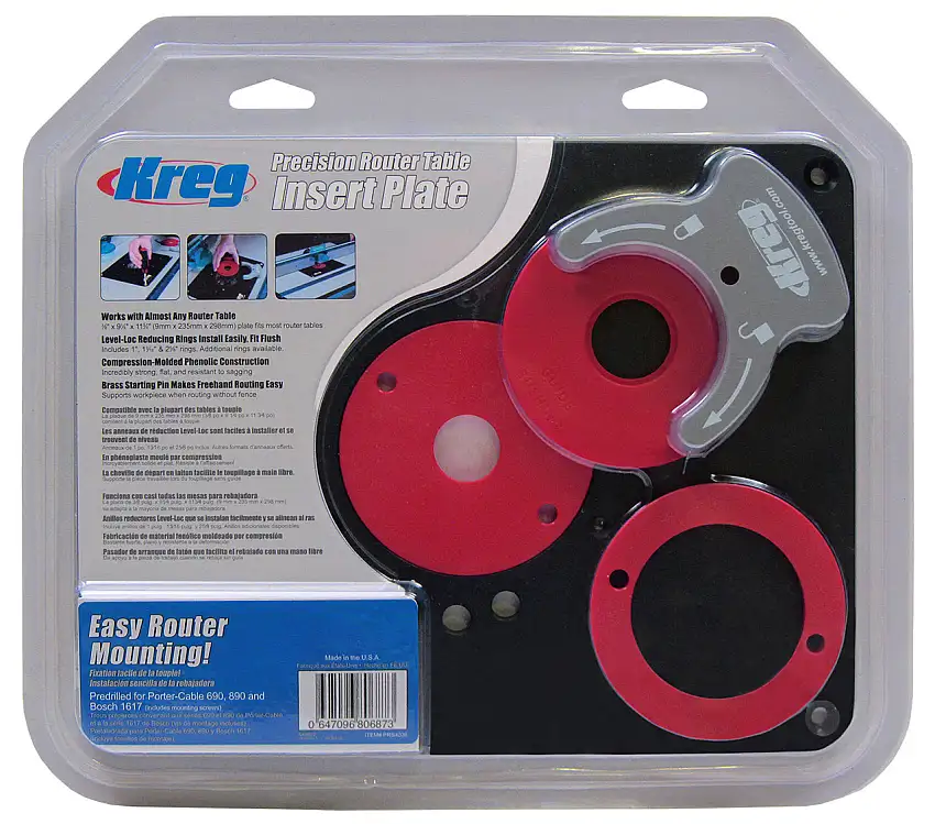 Kreg Phenolic Router Table Insert Plate - Pre-drilled Bosch/Porter-Cable (PRS4036)