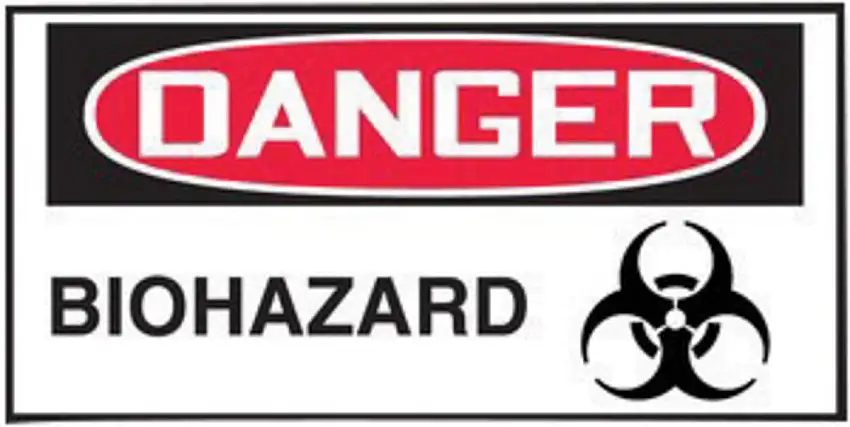 AccuformNMC 1 1/2" X 3" Black/Red/White Vinyl Chemical And Hazardous Safety Label "DANGER BIOHAZARD (With Graphic)"