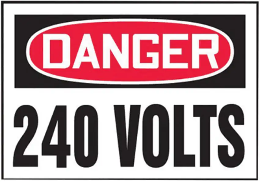 AccuformNMC 3 1/2" X 5" Black/Red/White Vinyl Electrical Safety Label "DANGER 240 VOLTS"