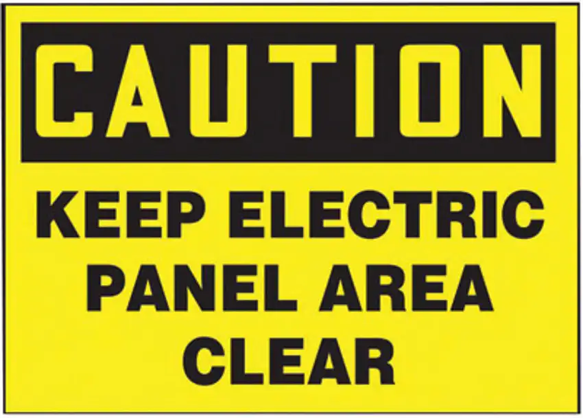 AccuformNMC 5" X 7" Black/Yellow Vinyl Electrical Safety Label "CAUTION KEEP ELECTRIC PANEL AREA CLEAR"