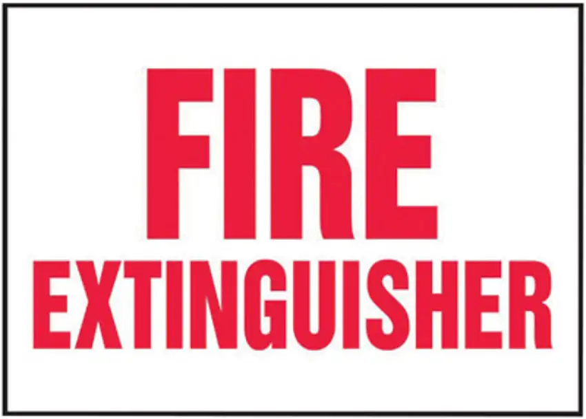 AccuformNMC 3 1/2" X 5" Red/White Vinyl Fire Safety Label "Fire Extinguisher"