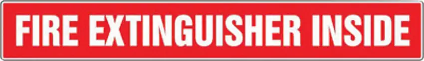 AccuformNMC 2" X 14" Red/White Vinyl Fire Safety Label "FIRE EXTINGUISHER INSIDE"