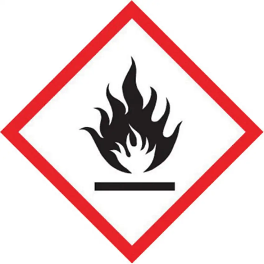 AccuformNMC 1" X 1" Black/Red/White Poly GHS Label "FLAME (Pictogram Only)"