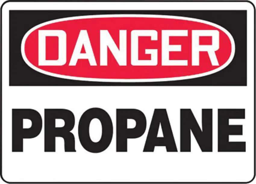 AccuformNMC 10" X 14" Red/Black/White Aluminum Safety Sign "DANGER PROPANE"