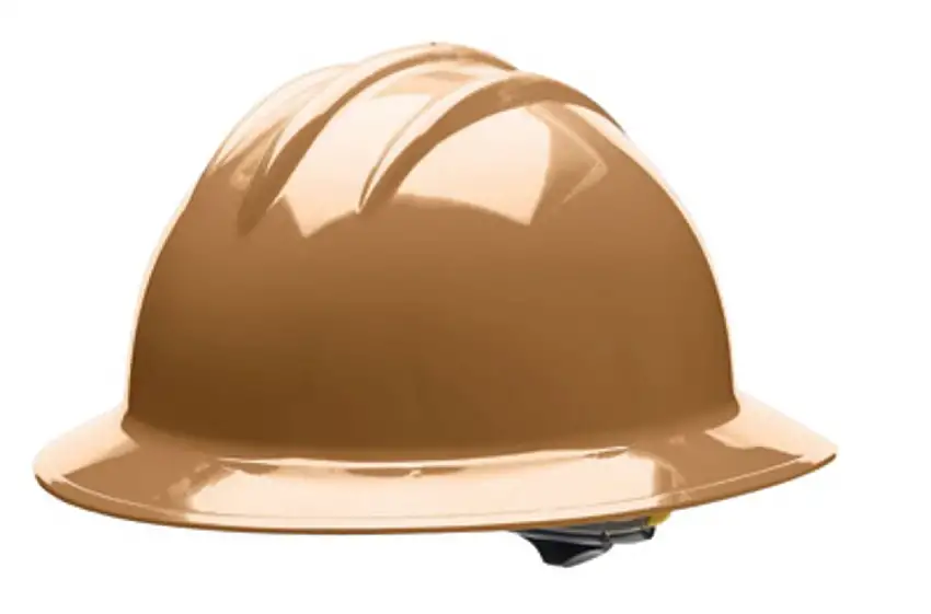 Bullard® Tan Polyethylene Full Brim Hard Hat With 6 Point Ratchet Suspension