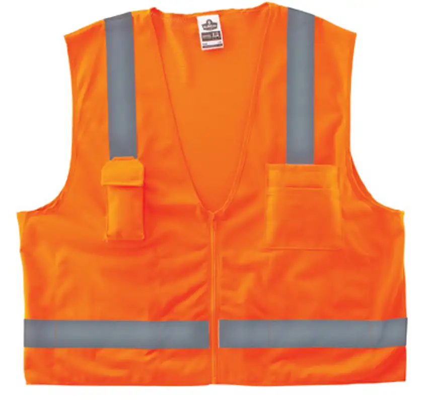 Ergodyne 2X  3X Orange GloWear 8249Z PolyesterPolyester Mesh Economy Surveyor Vest With Mesh Back