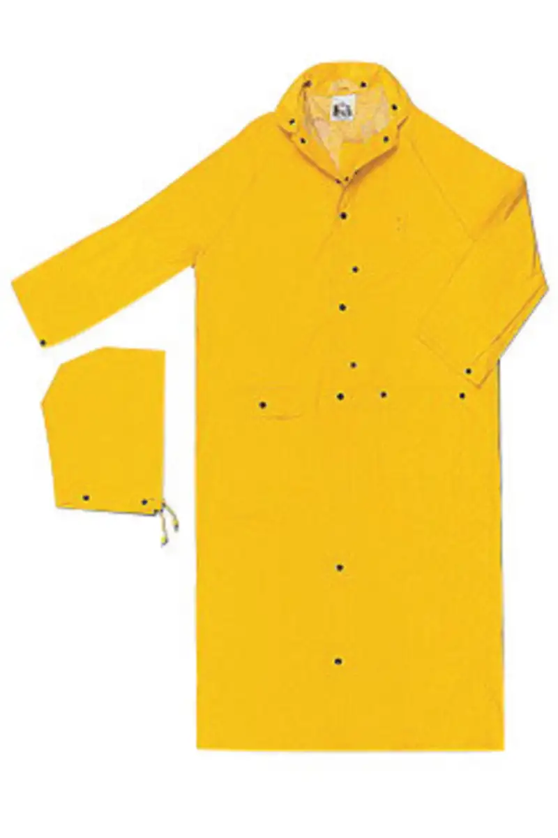 MCR Safety Medium Yellow 60 Wizard .28 mm Nylon And PVC 2Piece Coat With Detachable Hood