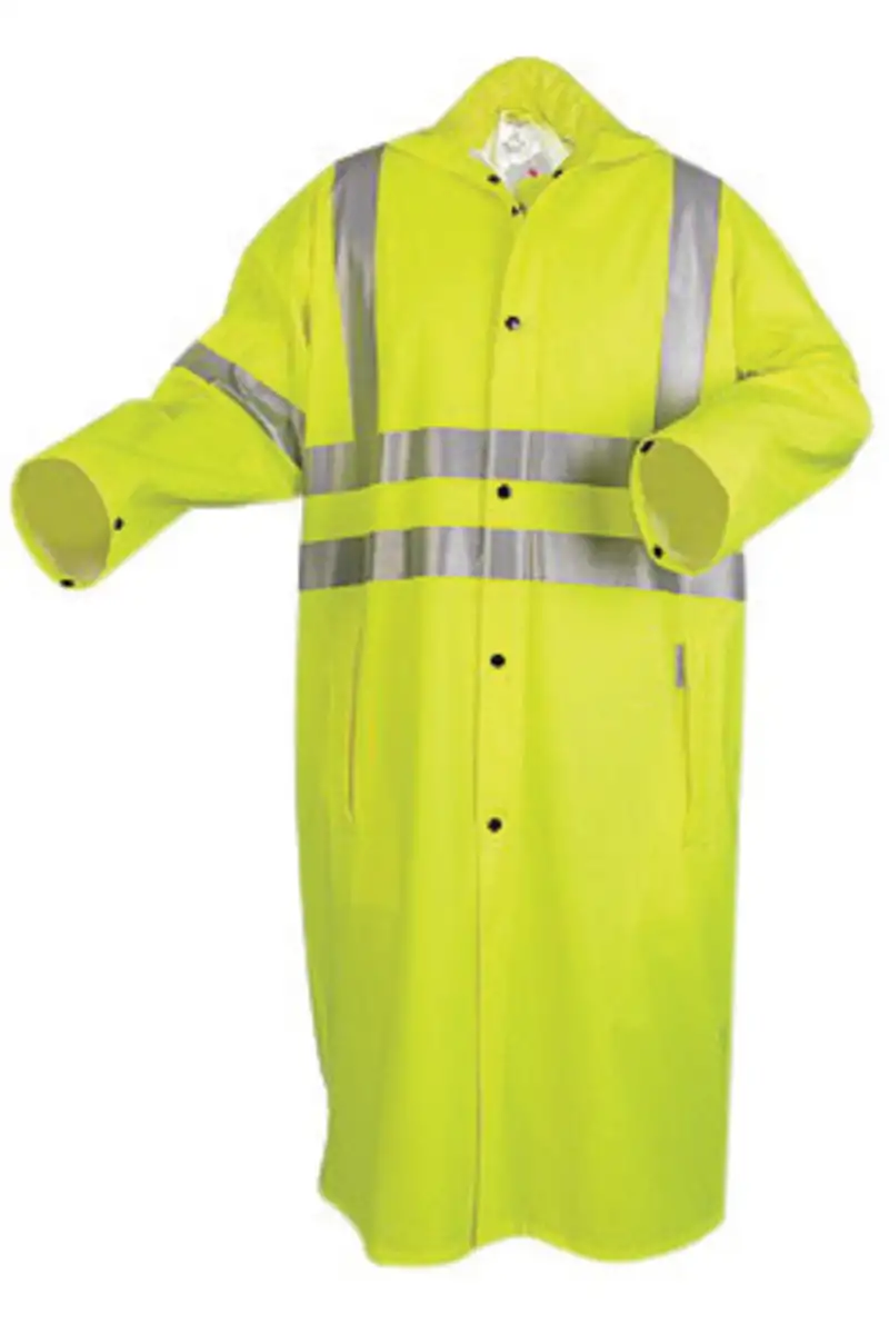 MCR Safety 2X Hi-Vis Green 49" Luminator .40 mm Cotton, Polyester And Polyurethane Coat