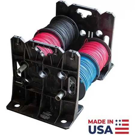 Rack-A-Tiers 2.0 Wire and Cable Dispenser with Built-in Hex Nuts - Up to 34-Inch Wire Reels - 300lb Capacity - Set of 2