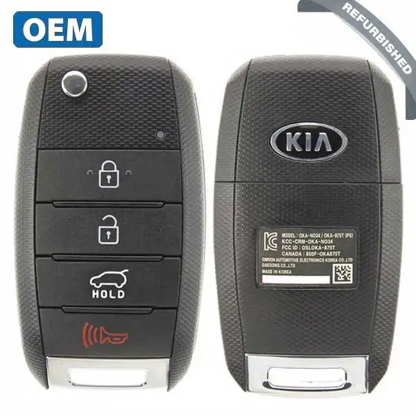 2014-2019 Kia Soul / 4-Button Flip Key / Gen 1 PS / PN: 95430-B2101 / OSLOKA-875T (PS) (OEM Refurb)