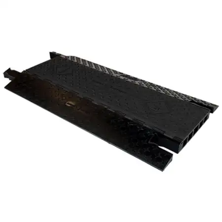 RhinoGuard RG513A-BB 5-Channel 1.3 Inch Cable Protector - 30000lbs Axle Load Capacity - Black Lid/Black Base