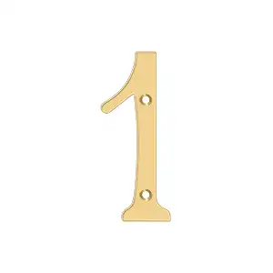 Solid Brass Traditional Numbers 1 by Deltana