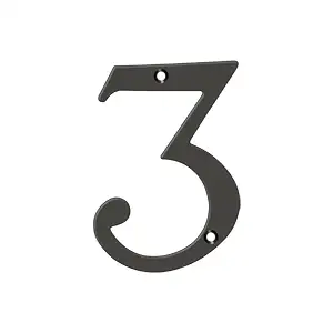 Solid Brass Traditional Numbers 3 by Deltana