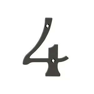 Solid Brass Traditional Numbers 4 by Deltana