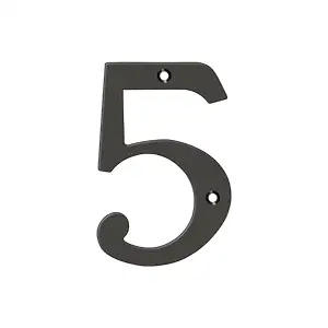 Solid Brass Traditional Numbers 5 by Deltana