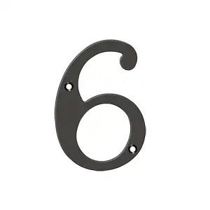 Solid Brass Traditional Numbers 6 by Deltana