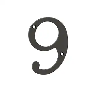 Solid Brass Traditional Numbers 9 by Deltana