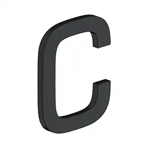 Stainless Steel E Series with Risers Letter C by Deltana