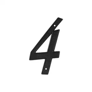 Black Zinc Die-Cast Number 4 by Deltana