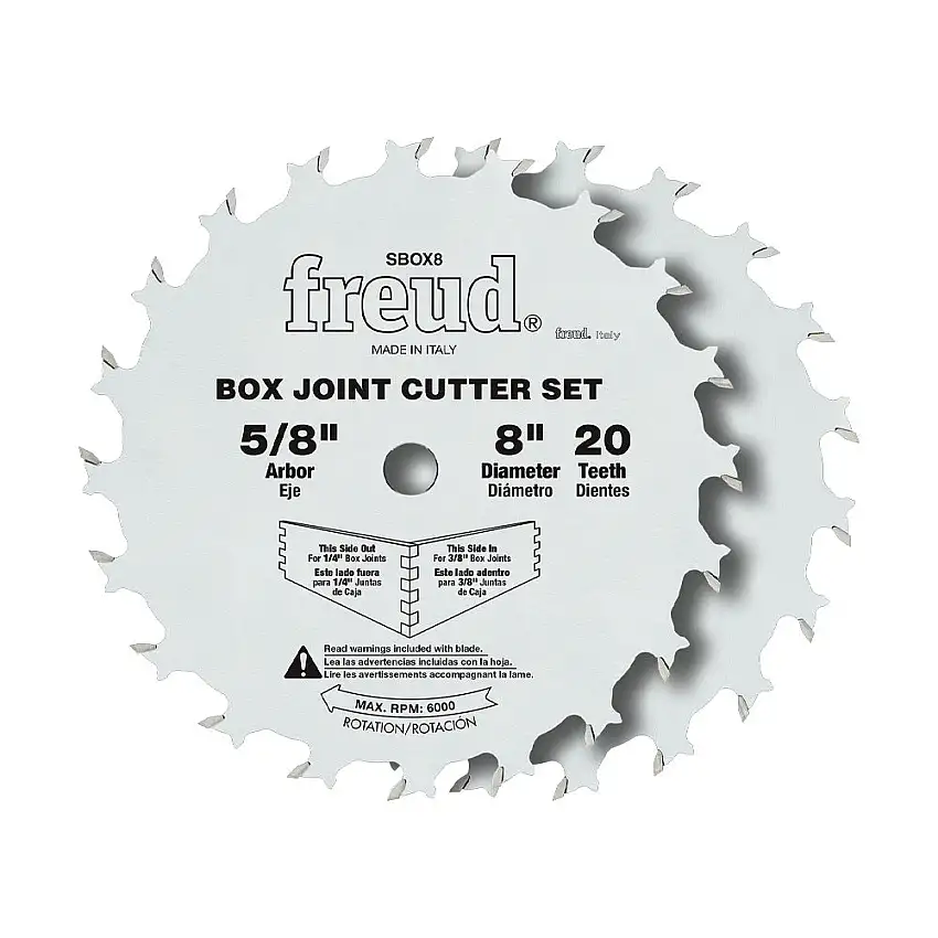 Freud 8" Box Joint Cutter Set SBOX8 | Free Standard Shipping