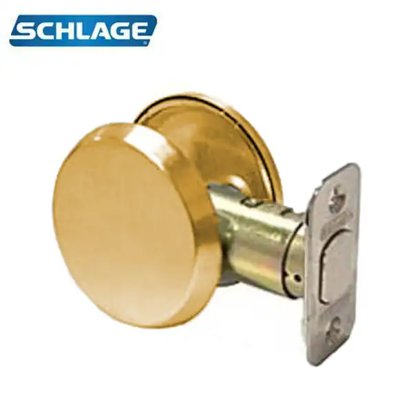 Schlage - B581 - One-Sided Blank Plate Door Bolt w/ Trim - Thumbturn - Bright Brass - Grade 2