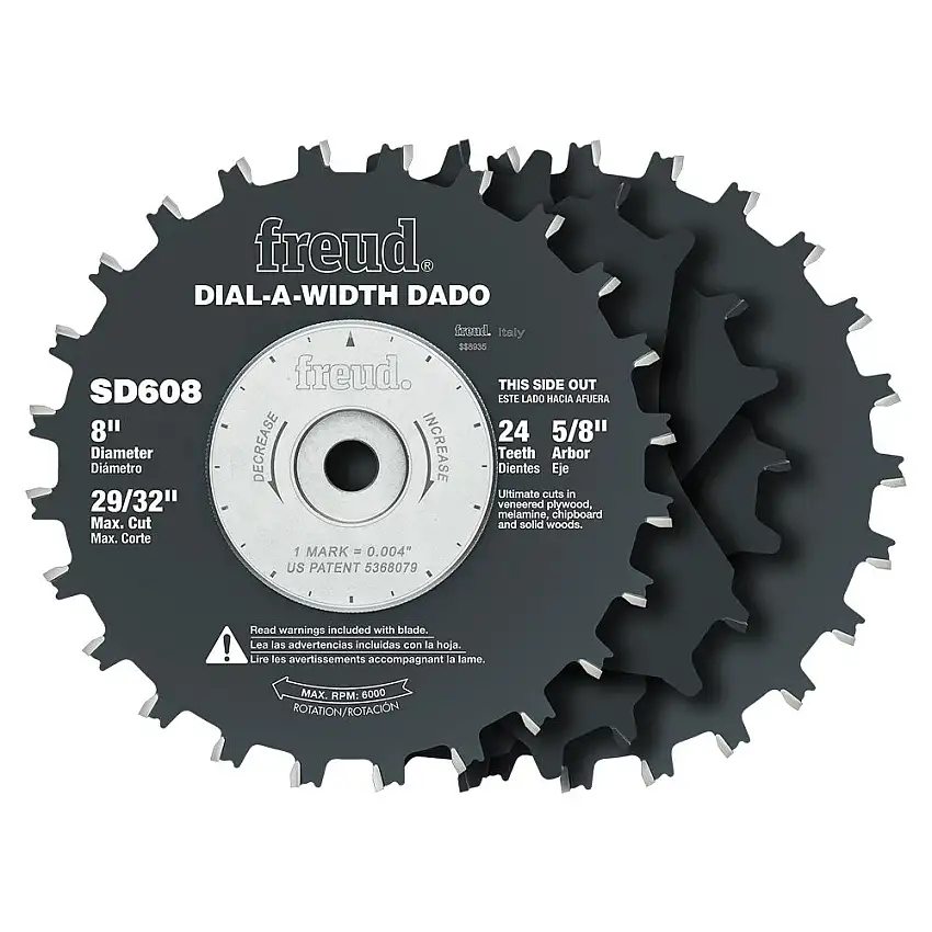 Freud 8" Dial-A-Width Dado Set SD608 | Free Standard Shipping