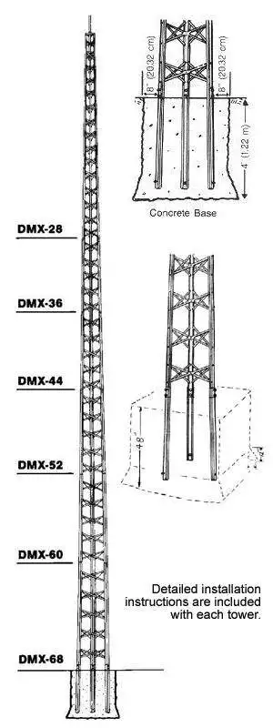 TACO Wade Delhi Communications 28 Foot Antenna Tower (DMX-28N)