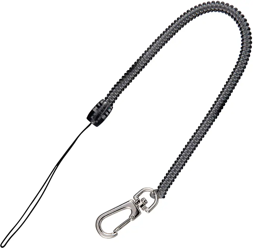 Pacific Handy Cutter 10" X 0.25" X 0.25" Gray Plastic And Elastomeric Coil Clip-on Lanyard