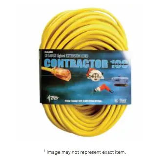 CCI 20588-0002 Vinyl Extension Cord, 50 ft, 1 Outlet (1 EA)