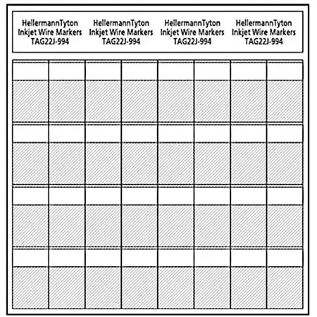 HellermannTyton TAG22J-994 1.0 x 0.5 x 1.625 Inch Self-Laminating Ink Jet Cable Labels 1000 P