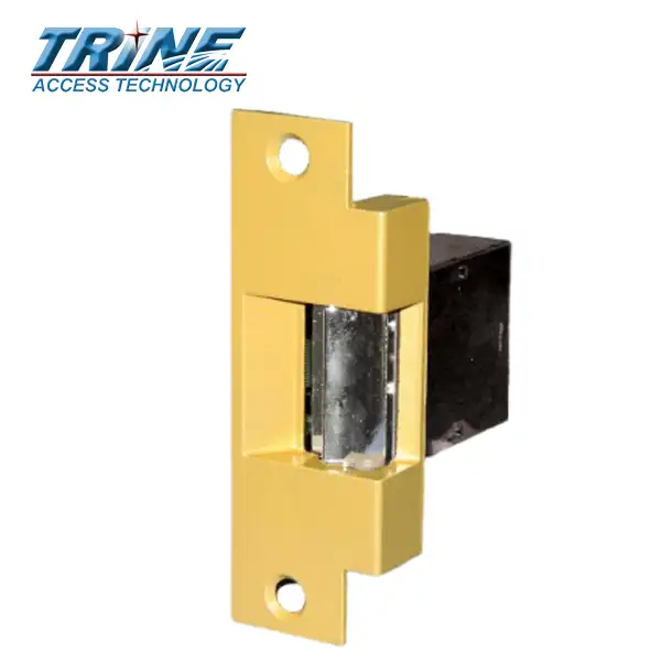Trine - 007 - 4-7/8” Light Commercial Electric Strike - Brass - Fail Secure - Grade 1