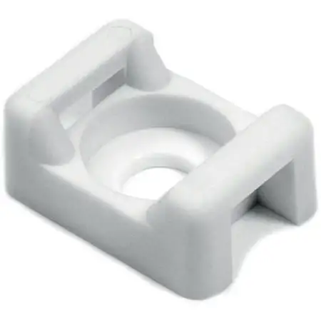 HellermannTyton CTM110M4 Cable Tie Anchor Mount - .58x.37in/.19 Inch Hole Dia/.2 Inch Max Tie - PA66 - White - 1000/pkg