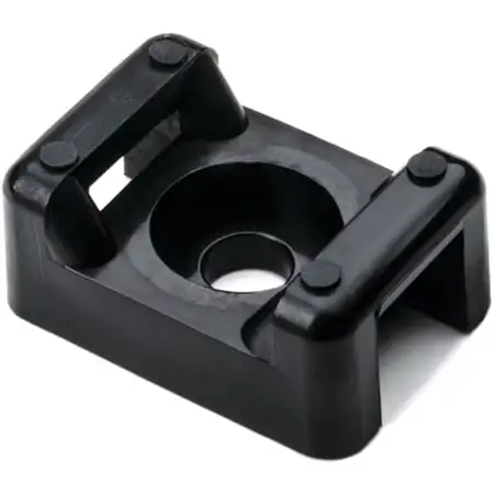 HellermannTyton CTM20C2 Cable Tie Anchor Mount -.86x.61 Inch/.18 Inch Hole Dia/.31 Inch Max Tie - PA66 - Black - 100pk