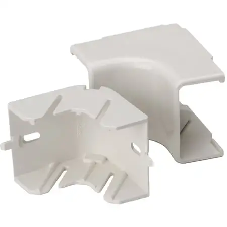 HellermannTyton TSRP2FW-33-1 Internal Corner Cover - 1-1/4 Inch / 1 Inch Bend Radius - PVC - Office White - 1/bag