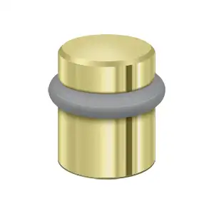 Round Smooth Cap Solid Brass Universal Floor Bumper by Deltana